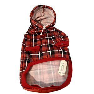 Expawlorer Plaid Dog Hoodie Size L 24x14 Inch W Leash Cut Out Cuff Front Legs
